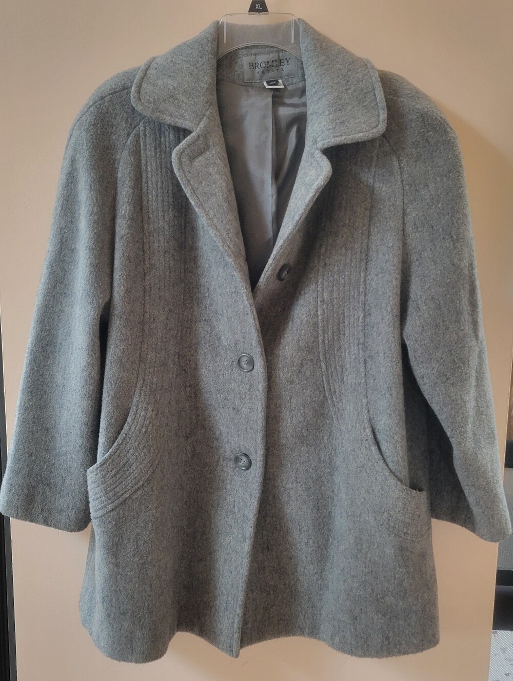 Bromley Gray Wool Blend Pea Coat